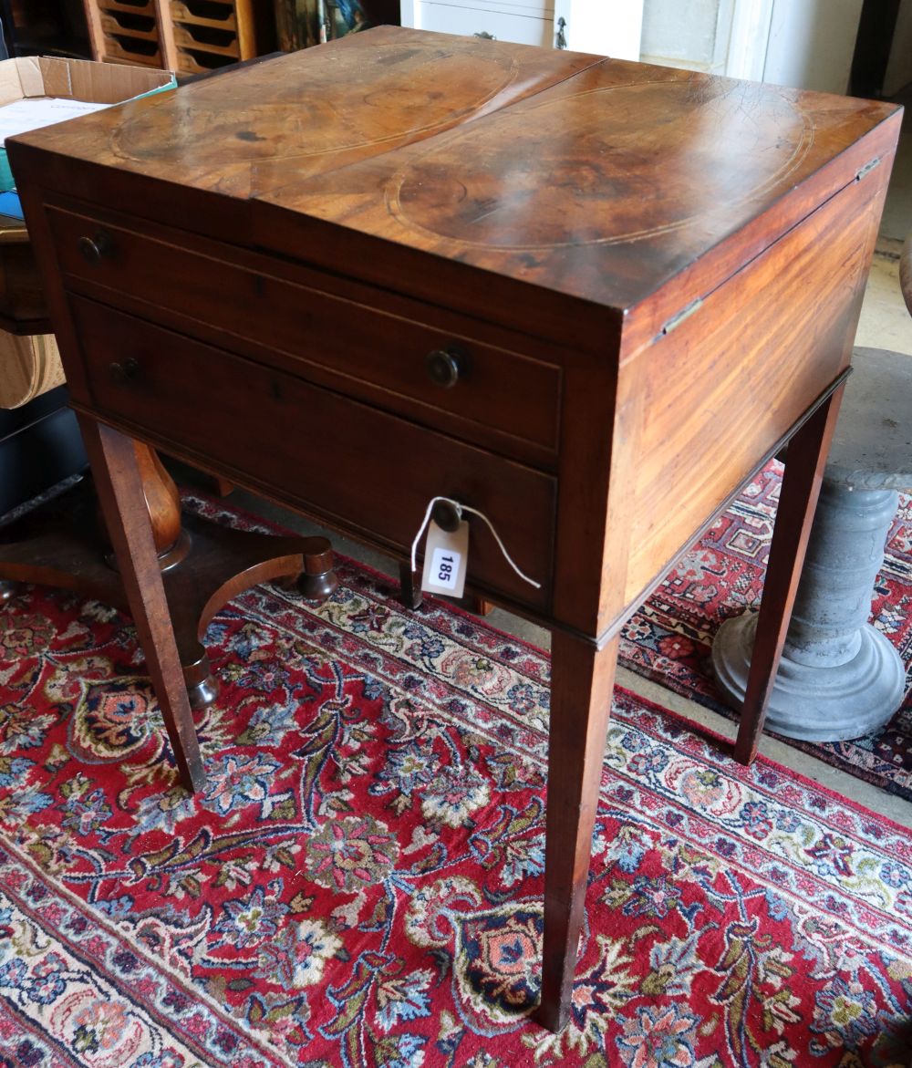 A George III mahogany enclosed wash stand, width 66cm, depth 56cm, height 92cm